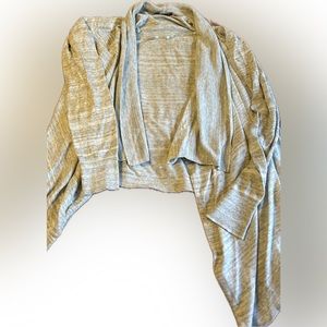 LOFT marled gray open front cotton cardigan
